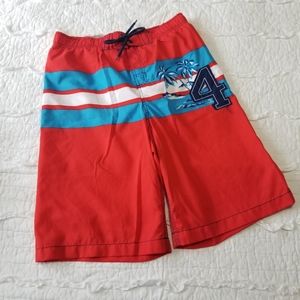 J. KHAKI SWIM Swimsuit Red Tropical Shorts XL NWOT